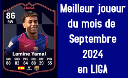 Lamine YAMAL meilleur joueur de la LIGA en Septembre 2024